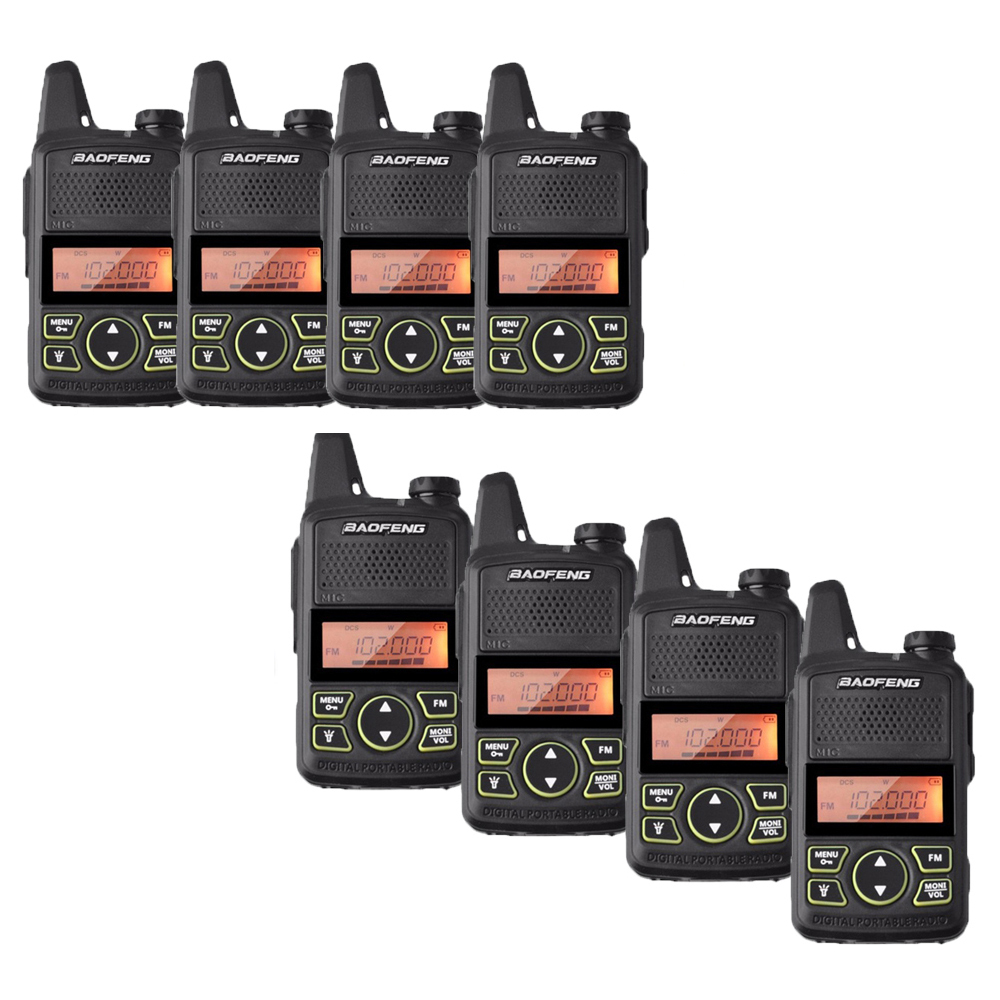 8pcs Baofeng BF-T1 Two Way Long Range Mini Walkie Talkie
