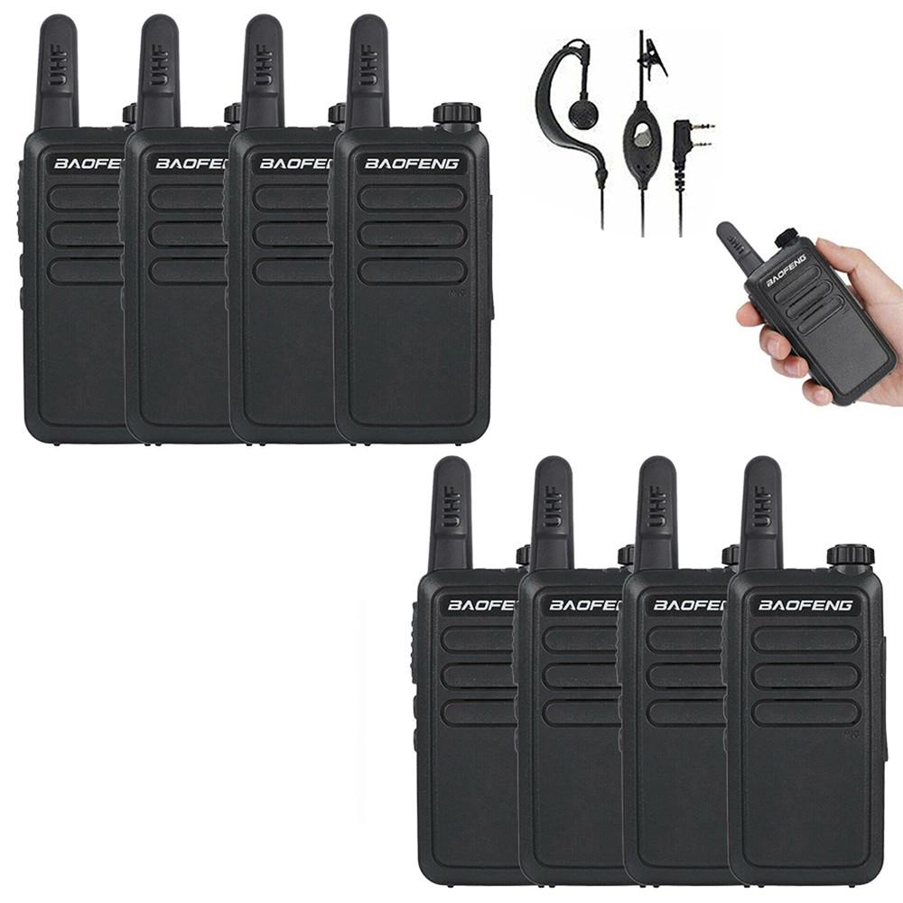 8x Baofeng BF-R5 Slim UHF Walkie Talkie Two Way Ham Radio + Earpiece 