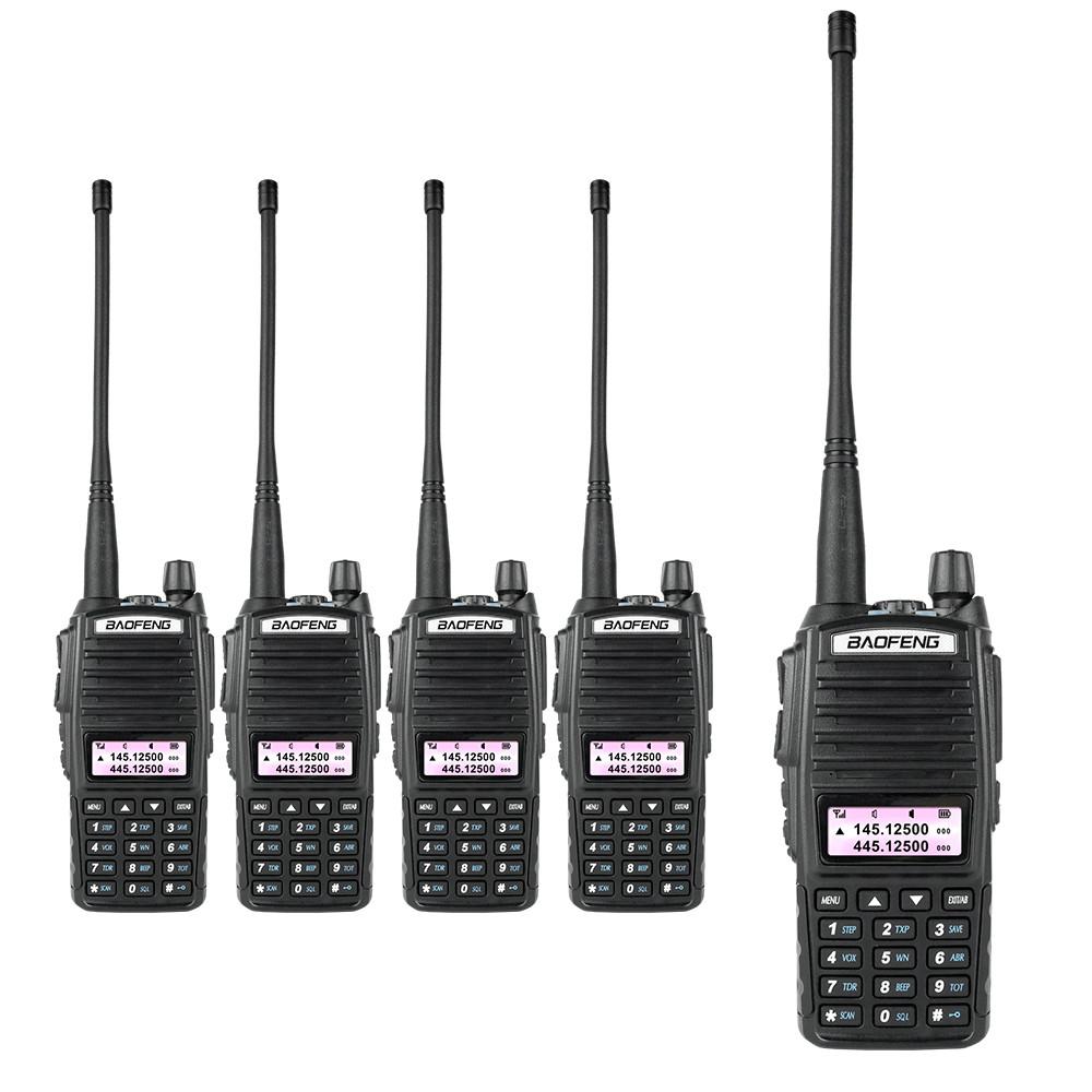 5x BAOFENG UV-82 Dual Band UHF/VHF Walkie Talkies 5W Two Way Ham Radio Interphone 