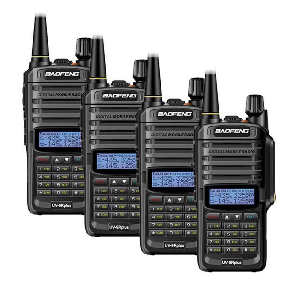 4x Baofeng UV-9R Plus IP67 Waterproof UHF/VHF Dual Band Walkie Talkies Interphone 