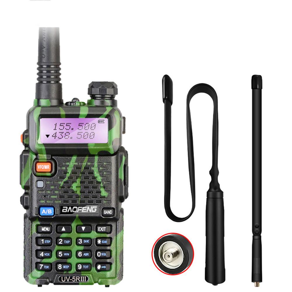 BAOFENG UV-5R Dual Band Green UHF/VHF Walkie Talkie 2 Way Radio with LED Display VOX + CS Tactical Antenna 