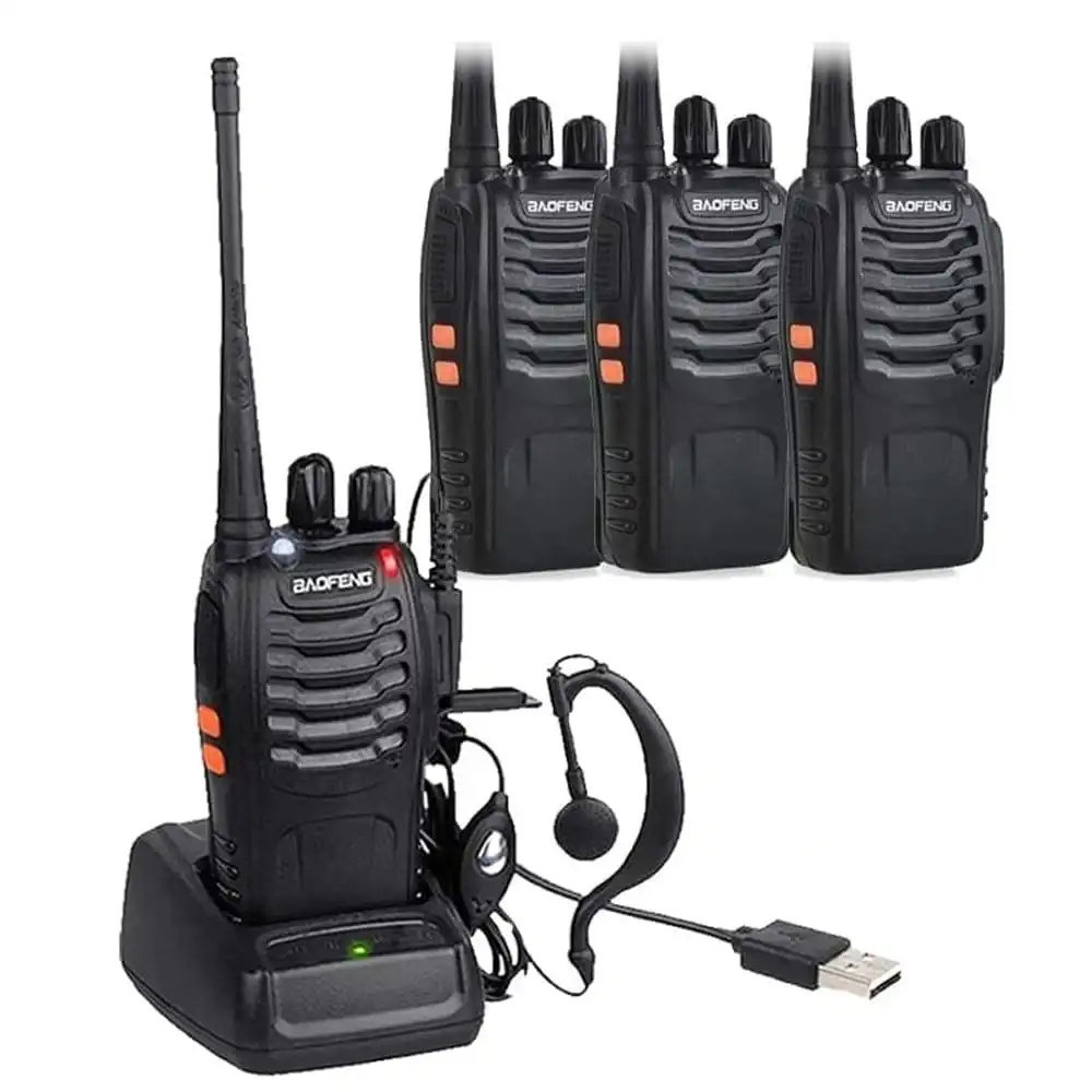 4X Baofeng BF-888S UHF Two Way Radio + Earpiece