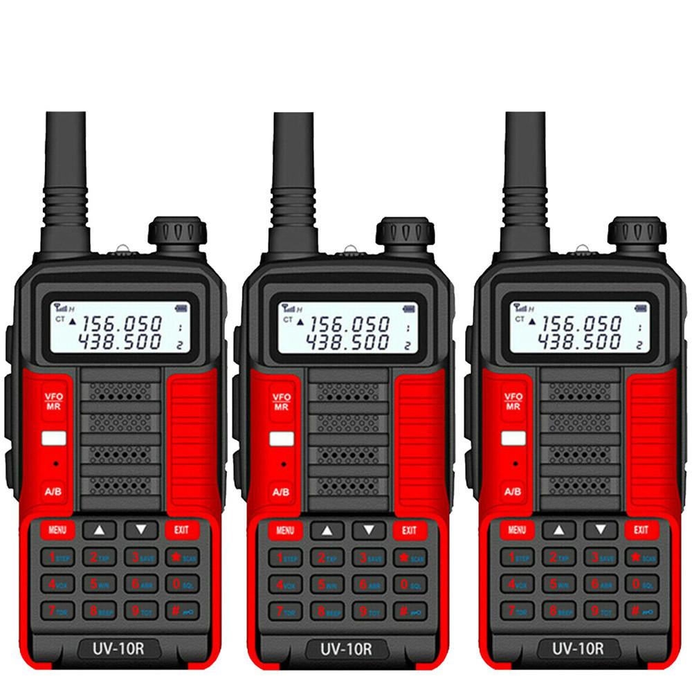 3 X BAOFENG UV-10R 10W Dual-Band VHF UHF Walkie Talkies Long Range FM Two Way Radio 