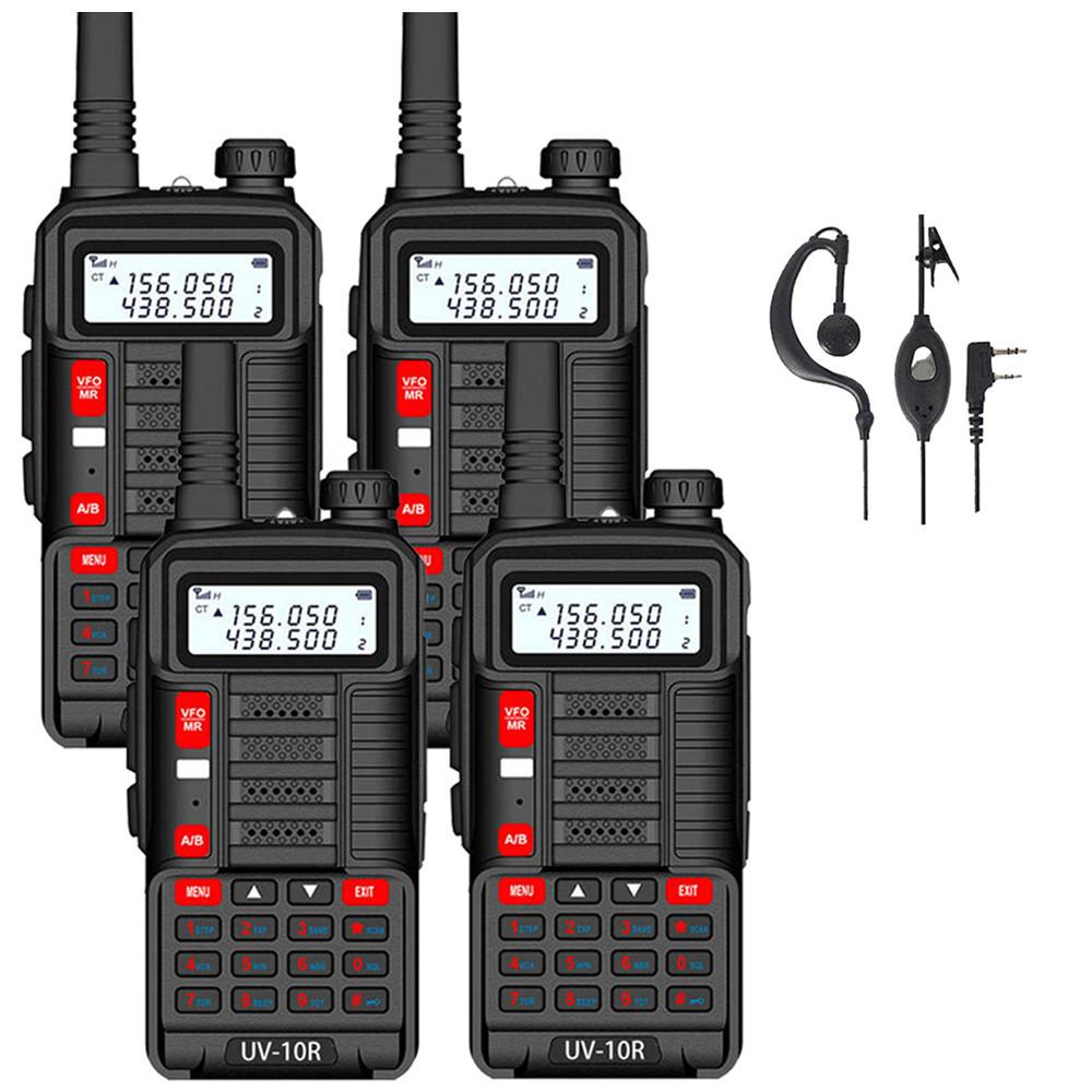 4X BAOFENG UV-10R 10W Dual-Band VHF UHF Walkie Talkies Long Range FM Two Way Radio Black Walkie Talkies 