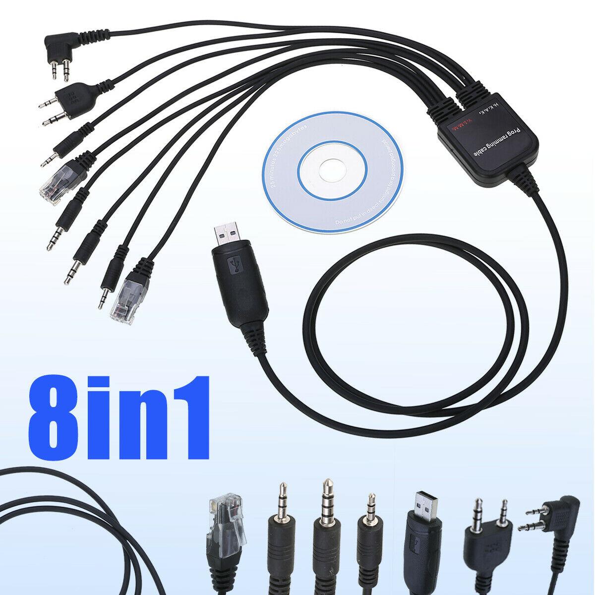 8 in 1 USB Programming Cable Cord for kenwood baofeng motorola yaesu for HYT 