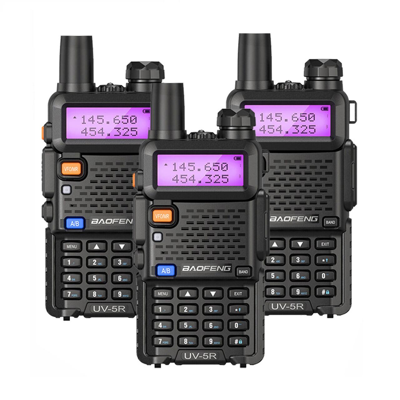 3x BAOFENG UV-5R Dual Band FM Two Way Ham Radio 5W Walkie Talkie 