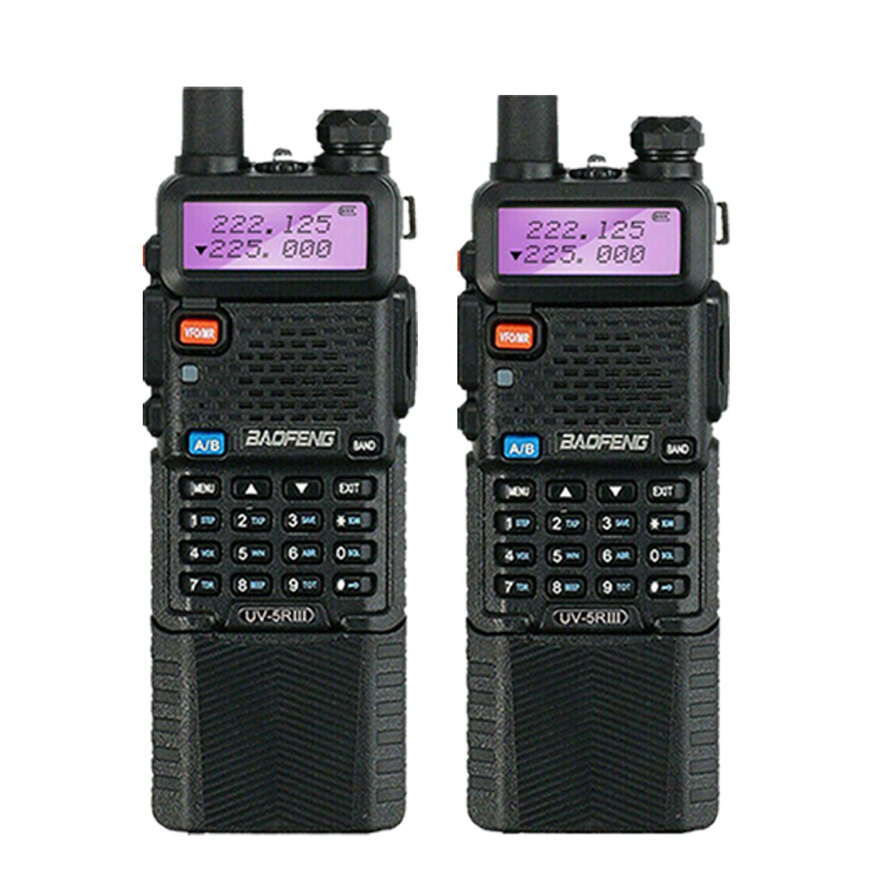 2 x BAOFENG UV-5R III Tri-Band VHF/UHF 3800mAH Walkie Talkies Long Range Ham Radio 