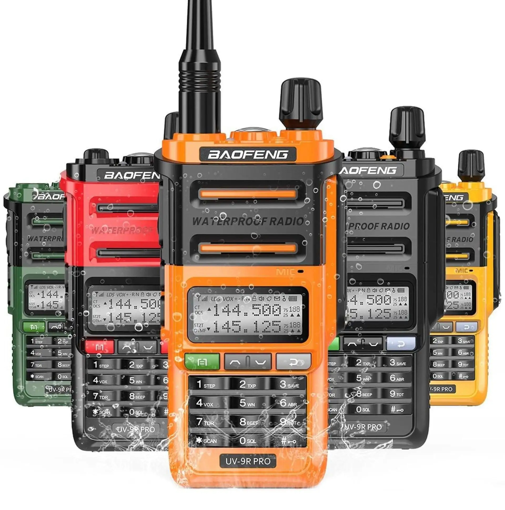 Baofeng UV 9R PRO IP68 Waterproof Walkie Talkie UHF/VHF 8W Dual Band High Power Long Range Radio Cover