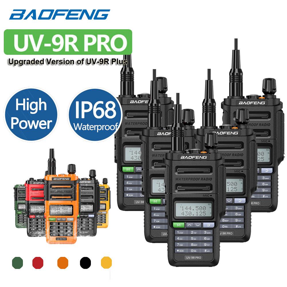 5 x Baofeng UV 9R PRO IP68 Waterproof Walkie Talkie UHF/VHF 8W Dual Band High Power Long Range Radio + Earpiece 