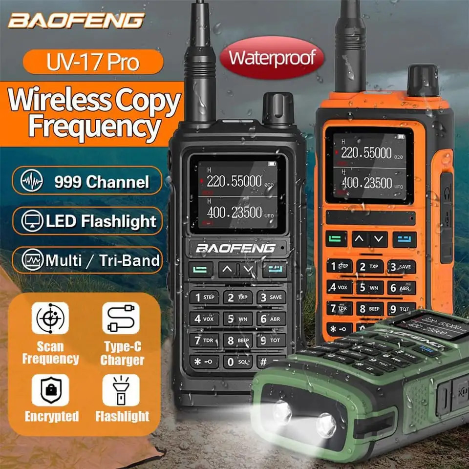 Baofeng UV-17 Pro 5W  Multi-Band / Tri-Band 1800mAH 999 Channels VHF/UHF Long Range Walkie Talkie Two Way Radio Cover