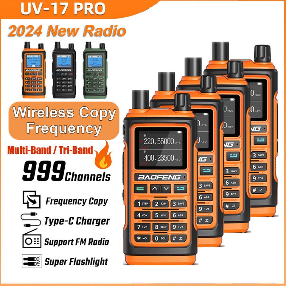 4 x Baofeng UV-17 Pro 5W  Multi Band /  Tri-Band 1800mAH 999 Channels VHF/UHF Long Range Walkie Talkie Two Way Radio 