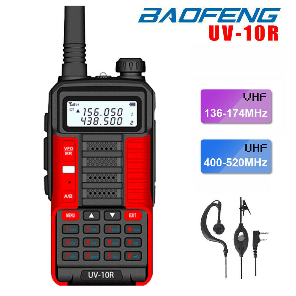 BAOFENG UV-10R 10W Dual-Band VHF/UHF 136-174/400-520MHz Walkie Talkies Long  Range FM Two Way Radio Speaker Mic USB Cable| BaoFeng Radio UK