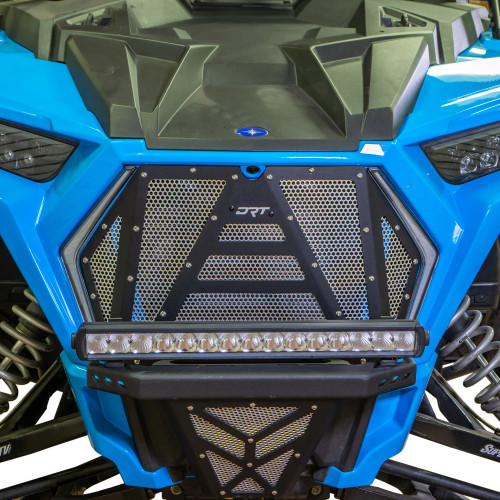 The DRT Motorsports Polaris 2019+ RZR XP 1000, 2019+ XP Turbo, and 2018+ Turbo S Aluminum grill is essential for your RZR UTV. The DRT Motorsports Polaris 2019+ RZR XP 1000, 2019+ XP Turbo, and 2018+ Turbo S Aluminum grill is essential for your RZR UTV.