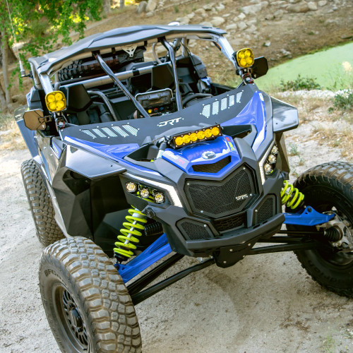 The DRT Motorsports Can-Am Maverick X3 Wind Diffuser is made for riders who want protection from the wind and dust but don’t want the hassle of a full windshield. The DRT Motorsports Can-Am Maverick X3 Wind Diffuser is made for riders who want protection from the wind and dust but don’t want the hassle of a full windshield.