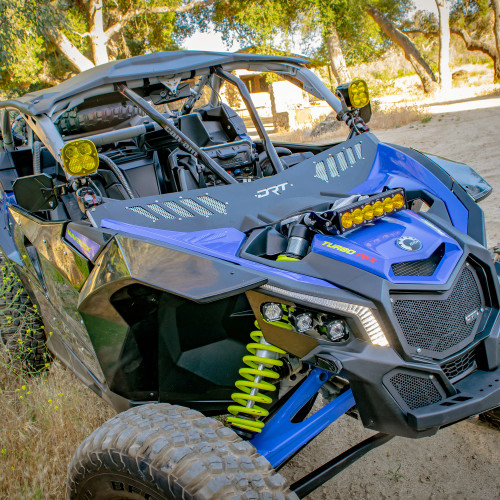The DRT Motorsports Can-Am Maverick X3 Wind Diffuser is made for riders who want protection from the wind and dust but don’t want the hassle of a full windshield. The DRT Motorsports Can-Am Maverick X3 Wind Diffuser is made for riders who want protection from the wind and dust but don’t want the hassle of a full windshield.