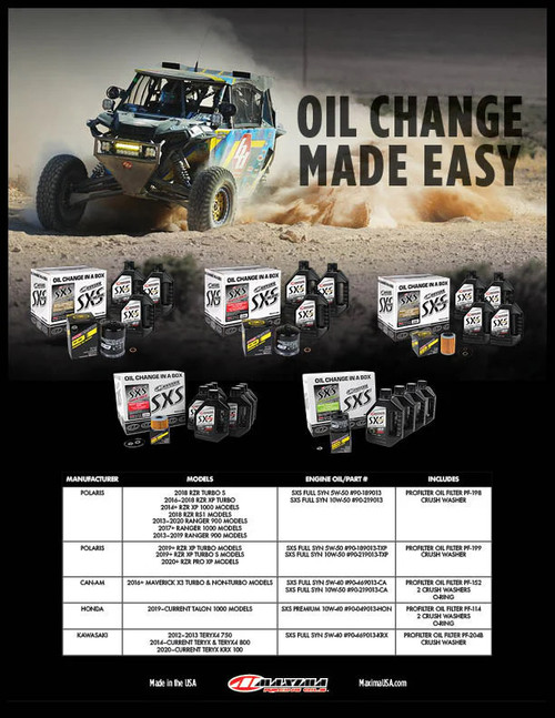 SXS - POLARIS XP TURBO/ TURBO S/ PRO XP QUICK OIL CHANGE KIT SXS - POLARIS XP TURBO/ TURBO S/ PRO XP QUICK OIL CHANGE KIT