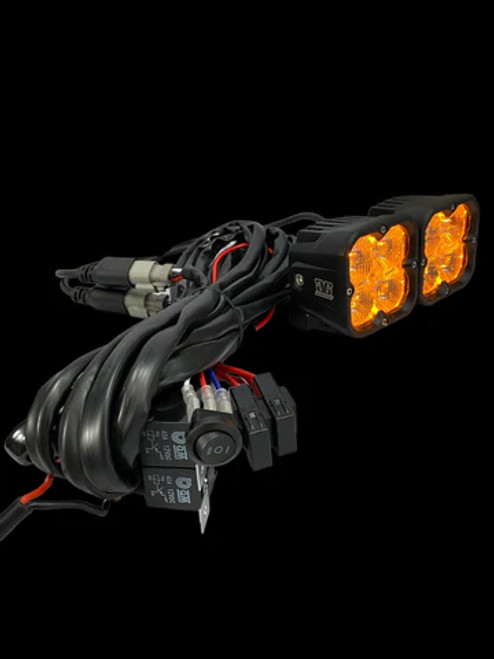 AMBER BACKLIT RACE SERIES OFFROAD LED POD PAIR WITH HARNESS AMBER BACKLIT RACE SERIES OFFROAD LED POD PAIR WITH HARNESS
