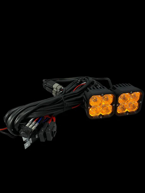 AMBER BACKLIT RACE SERIES OFFROAD LED POD PAIR WITH HARNESS AMBER BACKLIT RACE SERIES OFFROAD LED POD PAIR WITH HARNESS