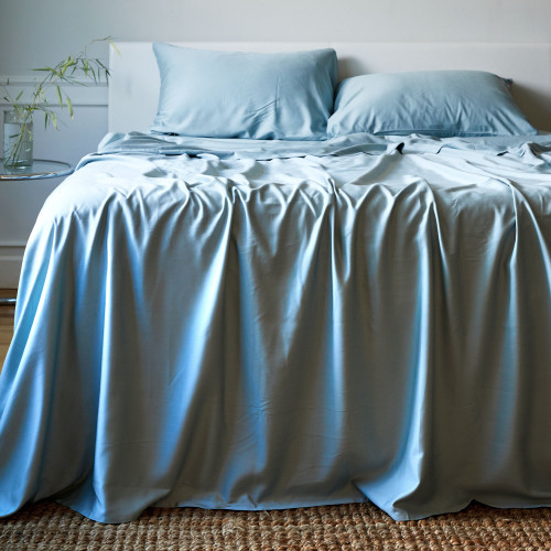 BedVoyage Luxury 100% viscose from Bamboo Bed Sheet Set, Queen - Sky