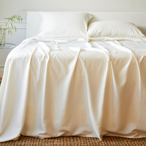 BedVoyage Luxury 100% viscose from Bamboo Bed Sheet Set, Split King - Ivory