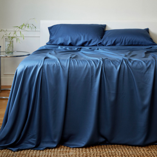 BedVoyage Luxury 100% viscose from Bamboo Bed Sheet Set, Split King - Indigo