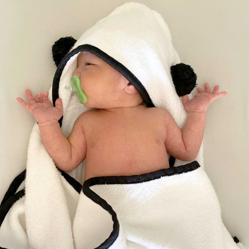 Panda Baby viscose from Bamboo Bath Essentials, 8pc Baby Gift Set, Unisex - White-Black Panda Baby viscose from Bamboo Bath Essentials, 8pc Baby Gift Set, Unisex - White-Black