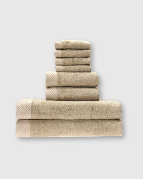 BedVoyage Luxury viscose from Bamboo Cotton Towel Set 8pc - Champagne