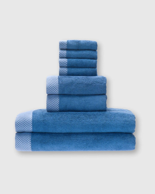 BedVoyage Luxury viscose from Bamboo Cotton Towel Set 8pc - Indigo