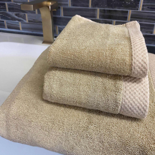 BedVoyage Luxury viscose from Bamboo Cotton Towel Set 3p - Champagne BedVoyage Luxury viscose from Bamboo Cotton Towel Set 3p - Champagne
