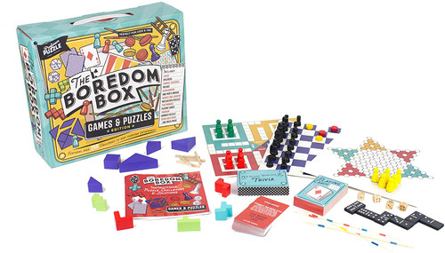 Indoor Boredom Box Huge Games & Puzzles Set-Multi-color / Board Games / New