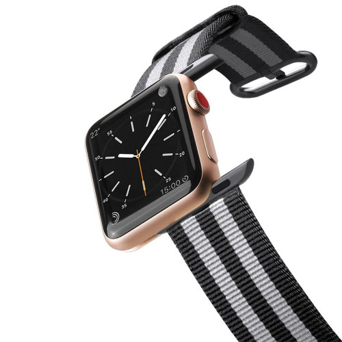 CASETIFY Apple Watch Band Nylon Fabric All Series 38-41mm Black Stripes  (Apple