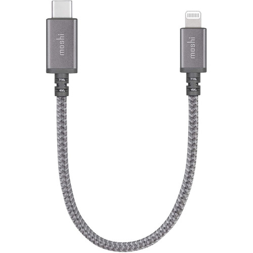 MOSHI Integra USB-C Charge/Sync Cable with Lightning Connector 0.25M Titanium G-Gray / Cables Lightning / New