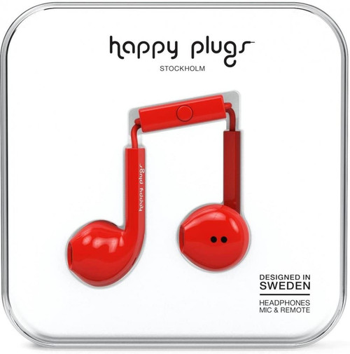 HAPPY PLUGS Earbud Plus Red-Red / Earphones Wired / New