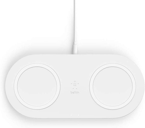 BELKIN 2x 10W Boost Up Dual Wireless Charging Pad with PSU - White-White / Wireless Chargers / New