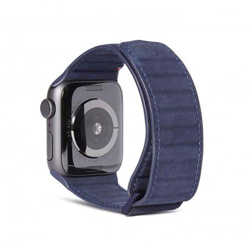 DECODED 38-41mm Leather Magnetic Traction Strap for Apple Watch Series 1-8 & SE-Blue / Smart Watch Cases & Straps / New