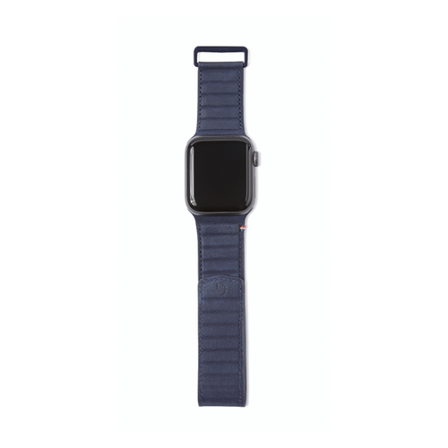 DECODED 42-44mm Leather Magnetic Traction Strap for Apple Watch Series 1-8 & SE-Blue / Smart Watch Cases & Straps / New