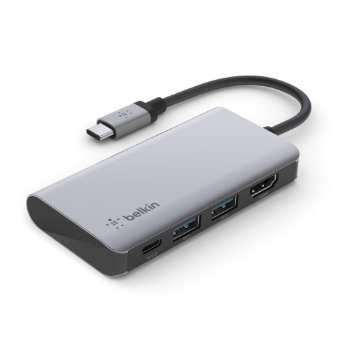 BELKIN Connect USB-C 4-in-1 Multiport Hub - HDMI 4K video resolution, 100W USB-