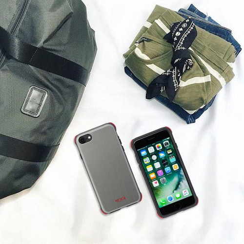 TUMI Protection Case for iPhone 8 / 7 Gunmetal Gray Red