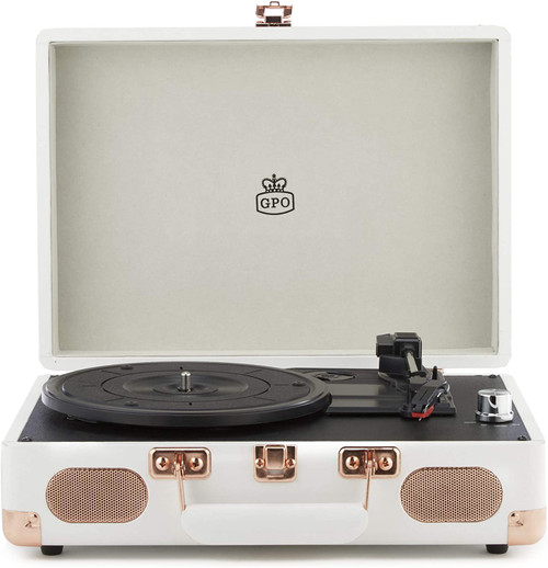 GPO Soho Vinyl Record Player + Built-in Speaker - Cream-Cream / Turntables Record Players / New
