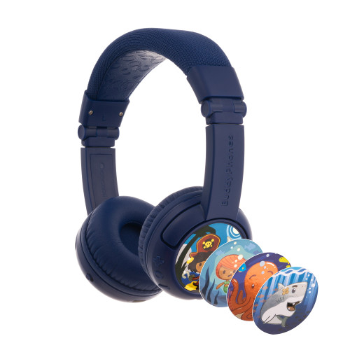 BUDDYPHONES PLAY Plus Wireless Bluetooth Headphones for Kids - Deep Blue-Blue / Kids Audio / New