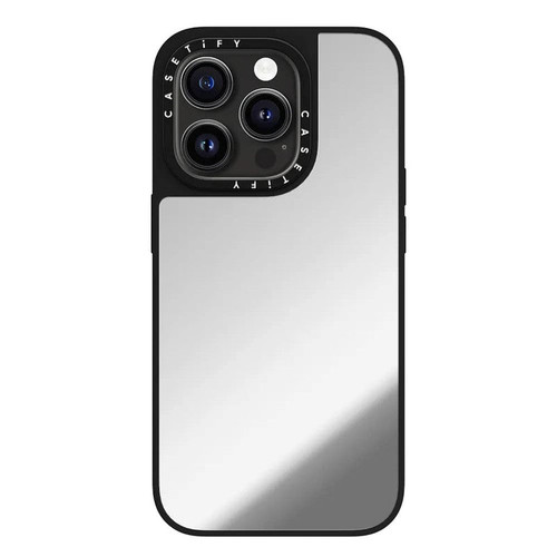 CASETIFY iPhone 15 Pro Material Mirror Case with MagSafe - Silver w/ Black Bump-Multi color / Mobile Cases / New