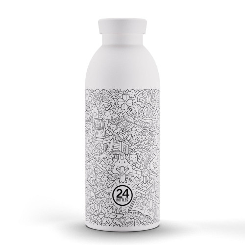 24BOTTLES Clima FRA Double Walled Stainless Steel Water Bottle - 500ml - White