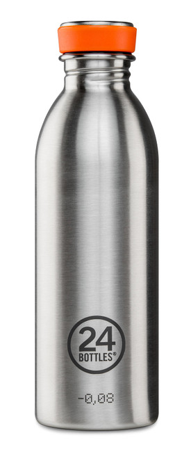 24BOTTLES Urban Lightest Stainless Steel Water Bottle - 500ml - Steel-Silver / Drinkware / New