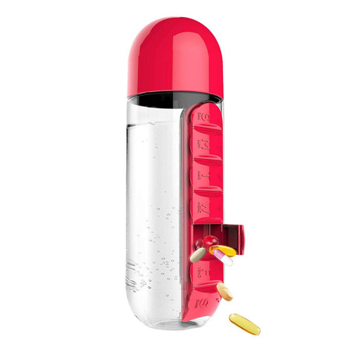 ASOBU In Style Pill Organizer Bottle Red-Red / Drinkware / New