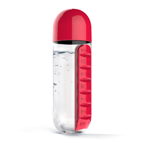 ASOBU In Style Pill Organizer Bottle Red-Red / Drinkware / New