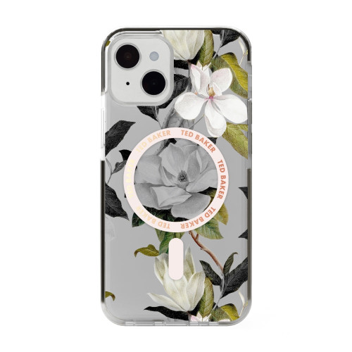 TED BAKER iPhone 14 - MagSafe Anti-Shock Floral Case Opal - Clear Multi-color