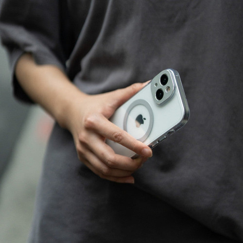 MOSHI iGlaze  iPhone 15 Pro 2023 Case - MagSafe Compatible - Silver