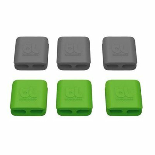 BLUELOUNGE Cable Clip Small - 2 Packs - Green & Dark Grey