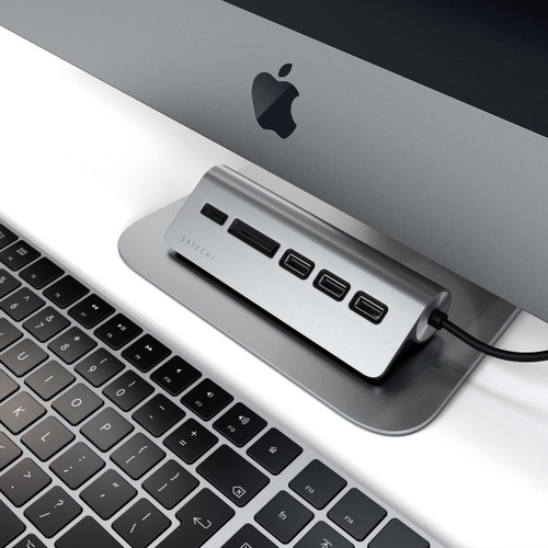 SATECHI Slim Type-C Aluminum USB Hub (3xUSBA & 1xMicro/SD) - Space Gray SATECHI Slim Type-C Aluminum USB Hub (3xUSBA & 1xMicro/SD) - Space Gray