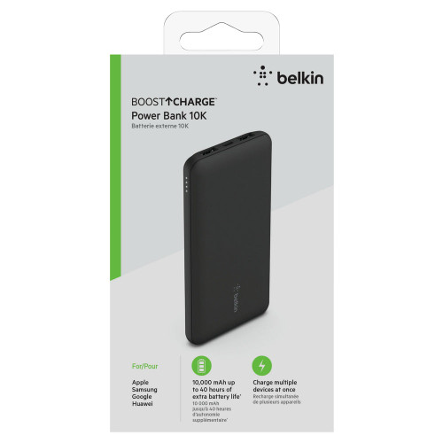 BELKIN BoostCharge Power Bank 10K mAh 15W Quick Charge 2x USB-C, 2x USB-A Ports-Black / Power Banks / New